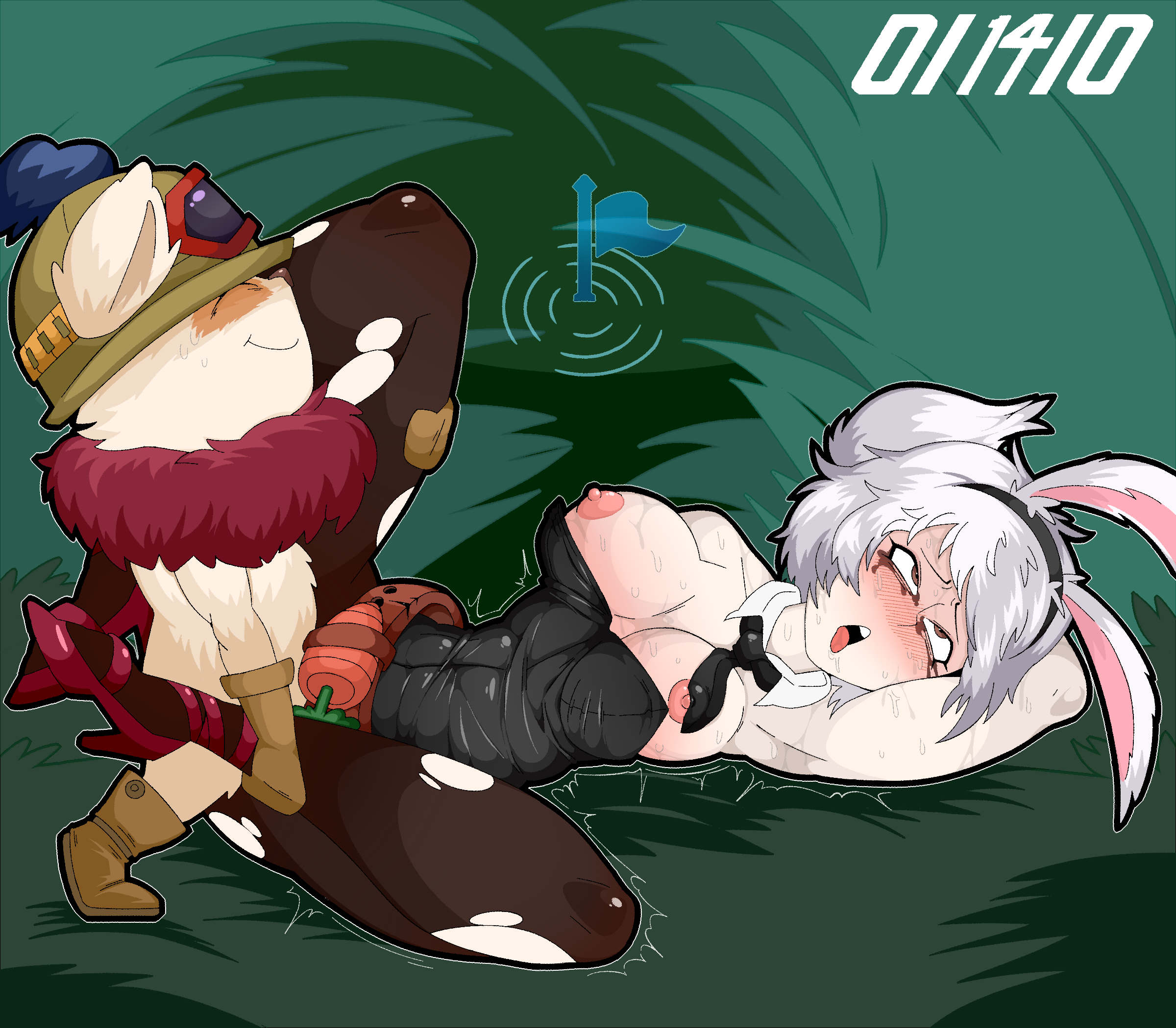 Riven and Teemo - lol hentai porn - League of legends xxx. 